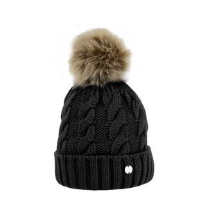 Hy Unisex Adult Melrose Cable Knit Bobble Beanie / Black